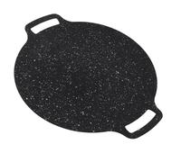 Jectse Sartén para Barbacoa Coreana para Cocinar Al Aire Libre | Placa Resistente a Altas Temperaturas Antipegajosa de Piedra Maifan (28CM)