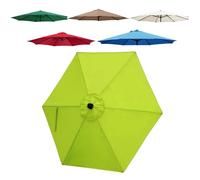 JEDAL Toldo De Recambio de Sombrilla de 2.0m/2.50m/2.70m/3.0m Tela De Repuesto de Sombrilla 6 Varillas, Cubierta Repuesto para Sombrilla De Patio, toldo para Exteriores(Verde,300cm)
