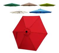 JEDAL Toldo De Recambio de Sombrilla de 2.0m/2.50m/2.70m/3.0m Tela De Repuesto de Sombrilla 6 Varillas, Cubierta Repuesto para Sombrilla De Patio, toldo para Exteriores(Roja,300cm)