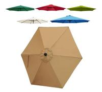 JEDAL Toldo De Recambio de Sombrilla de 2.0m/2.50m/2.70m/3.0m Tela De Repuesto de Sombrilla 6 Varillas, Cubierta Repuesto para Sombrilla De Patio, toldo para Exteriores(Caqui,250cm)