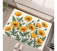 JEDTAKCT Felpudo De Bienvenida Lavable con Flores Silvestres Rurales Naturales | Alfombra De Antideslizante Absorbente Amapola Vintage, Crema Felpudo Entrada para Porche Interior, 60X90Cm