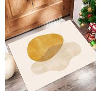 JEDTAKCT Felpudo Entrada Casa Antideslizante Bloques De Color Abstractos Bohemios para Interiores | Alfombras Fino Lavable, Geometría Simple Alfombrilla Absorbente para Pasillo, 60X90Cm, Crema