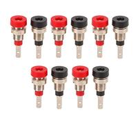 Jeffergarden 10 Unidades de Conector Tipo Banana de Latón de 2 Mm, Conector de Panel, Adaptador de Poste de Unión, 30 V CA, 60 V CC, 10 A, Tipo de Engarzado de Soldadura para Equipos de Prueba,