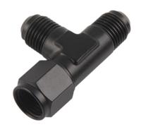 Jeffergarden Accesorio en T Abocinado de Aluminio AN6 Accesorio en T Macho Abocinado con Adaptador Hembra AN6 para Hidráulico Negro (JT08AN6)