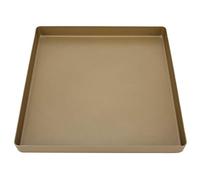 Jeffergarden Bandeja para Hornear Antiadherente de Aleación de Aluminio Dorado, 28x28x3 Cm, Uso Multiusos para Hacer Pasteles, con Fácil de Limpiar, Bandeja para Pizza, Accesorios para Hornear DIY