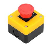 Jeffergarden Botón de Parada de Emergencia Caja de Interruptor de Estación de Empuje Rojo 1 NO 1 NC DPST ABS Impermeable + Aleación de Aluminio para Circuitos de Control de Ascensores Arrancadores
