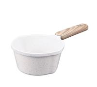 Jeffergarden Cacerola para Salsa de Cocina, Cacerola Antiadherente de Piedra con Cuerpo de Aluminio y Boquillas Dobles, Olla Pequeña de 10 Cm con de Madera para Cocinas Pequeñas, Camping, Viajes,