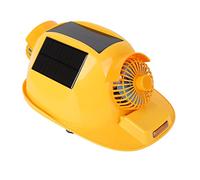 Jeffergarden Casco de Seguridad con Doble Ventilador, Resistente Al Agua, Suspensión Solar, Construcción, Cascos de Soldadura para Transporte, Minería, Metalurgia, con Ciclo 3D, Faro de Viento