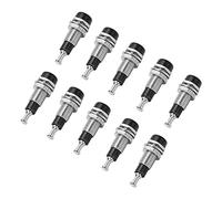 Jeffergarden Conector Banana de 2mm, 10 Uds., Poste de Unión de Montaje en Panel con Rosca M6 para Equipos Electrónicos, 30V AC-60V DC 10A de Alta Corriente (BLACK)