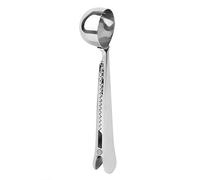 Jeffergarden Cuchara Medidora de café, Cuchara de café de Acero Inoxidable de 20 Ml con Largo y Clip de Sellado de Bolsa, para Granos de, té, Leche en Polvo, Proteína en Polvo, Uso en Cocina