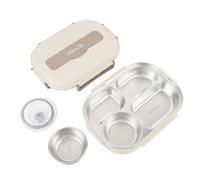 Jeffergarden de Acero Inoxidable, Recipiente de Metal 316 para Alimentos con Múltiples Compartimentos de 1500 Ml, Tazón de Sopa, Cuchara, Palillos y Bolsa Aislante para Picnic en la Escuela y el