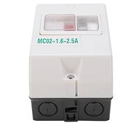 Jeffergarden Interruptor de Protección del Motor MC02-1.6-2.5A IP55 a | Disyuntor para Sistemas de 220V/380V, Carcasa de ABS, Disparo Térmico 1,6-2,5A, 50/60Hz, Protección contra Sobrecarga y