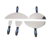 Jeffergarden Juego de Cuchillos para Paneles de Yeso, Cortador de Masilla de Acero Inoxidable y Raspador de Pintura para Reparación del Hogar, 5 Herramientas Esenciales con Bolsa de Almacenamiento