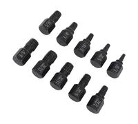 Jeffergarden Juego de Extractores de Tornillos Dañados Kit de Extractores de Pernos Pelados 10 Piezas Extractor de Pernos Hexagonales de Acero CR V de 1/8 a 13/32 Pulgadas con Ranura en