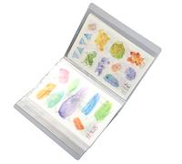 Jeffergarden Libro de Almacenamiento de Inserción de Cuentas de Mano A6 de 40 Páginas, Carpeta Organizadora Mini Transparente con Bolsa PP para Pegatinas y Postales
