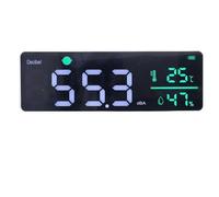 Jeffergarden Medidor de Sonido Digital Medidor de Decibelios 3 en 1 con Pantalla LED Probador de Temperatura y Humedad Rango de DB Montado en la Pared para Aula Estudio Oficina