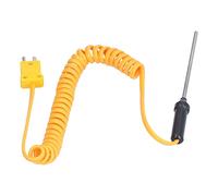 Jeffergarden Sonda de Termopar Tipo K Sensor de Temperatura de Acero Inoxidable 32 a 1112 Grados F Sonda Flexible de 3 Mm Cable de Resorte de 1200 Mm para Impresión Textil Teñido Prueba de Gas