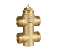 Jeffergarden Válvula de Cuerpo para Fan Coil, Válvula de Bola Eléctrica de 4 Vías DN20 Rosca Macho Latón Engrosado, for Aire Acondicionado Central