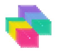 JEFURE 20 Piezas Carpetas Plastico A5, Carpeta Sobre Portafolios Plástico, Sobres Archivador A5 con 7 Agujeros, Carpeta Portadocumentos Transparente para Organizar Documentos (5 Colores)