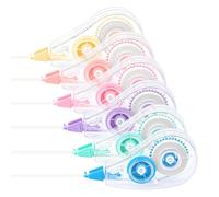 JEFURE Mini cinta correctora, 6 unidades, 5,5 m x 5 mm, 6 colores pastel | Rodillo de cinta blanca, rollo suave, portátil para tomar notas escolares, tareas, suministros de oficina