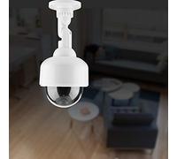 Jelquix Cámara de Seguridad Tipo Simulada, Luz LED Intermitente, Cámara Falsa con Rotación de 360° para Monitoreo de Vigilancia en Interiores y Exteriores