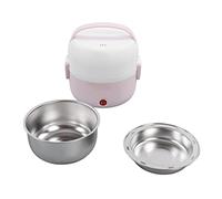 Jelquix Fiambrera con Calefacción Eléctrica de 2 Capas, Calentador Portátil para Comidas para Llevar, Hecho de ABS y Acero Inoxidable (PINK)