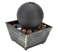 Jelquix Fuente de Bola de Mesa, Fuente de Agua LED Interior con Cable de Alimentación USB, Luz Ambiental Relajante de Escritorio de Piedra para Decoración de Oficina en el Hogar