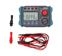 Jelquix Megóhmetro de Resistencia de Aislamiento Digital, Rango de Prueba Amplio de 0,06 MΩ a 50,00 MΩ Panel LCD Retroiluminado Registro Guardado para Instalación Eléctrica Cable
