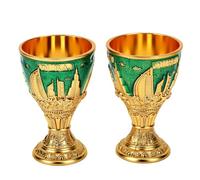 Jenivaint Juego de Copas de Vino de 2 Copas de Metal de 2,76 Pulgadas de Altura (GREEN)