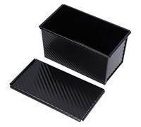 Jenivaint Molde para Pan de Acero Al Carbono, Antiadherente, para Hornear Pan Tostado con Tapa, Fácil Desmoldar y Calentamiento Uniforme, Revestimiento Apto para Alimentos, 21,5 X 12 X (BLACK)