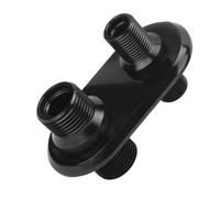 Jenivaint Reemplazo Universal del Conector de Mamparo de CA, Acabado Pulido de Aluminio Billet 6061 T6, Puertos Libres, Compatible con OEM, para Sistemas de Calentador de CA de Vehículos (BLACK)