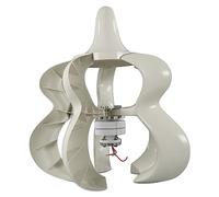 Jenivaint Turbina Aerogeneradora de 12V 24V, Fibra de Nailon de Eje Vertical de 5 Palas con Controlador, para Híbrido Marino Doméstico (100W)