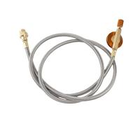 Jenngaoo Tubo de extensión para tanque de gas plano, manguera de propano de 100cm de latón y acero inoxidable para camping
