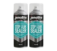 JENOLITE Stop Leak Spray Sellador | NEGRO | 2x400ml | Sellador de fugas para canalones y tejados planos | Impermeable | Rellena, sella y detiene fugas | Protección a largo plazo contra el agua