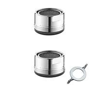 JeoPoom 2 Pcs Filtro Grifo Cocina 24mm Lavabo Filtro Aireador Grifo Cocina Baño, Adaptador De Ahorro De Agua Con Junta De Goma Y Llave