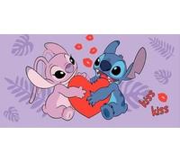 Jerry Fabrics Disney Lilo & Stitch Toalla de playa Stitch & Angel Kiss, 70 x 140 cm, 100% algodón