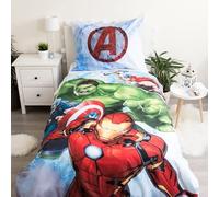 Jerry Fabrics F - Juego de cama - Avengers - 2 piezas - Funda nórdica - Reversible - 140 x 200 - Funda de almohada - 70 x 90 cm - 100% algodón blanco 600.04.0199.02.JF