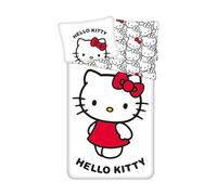 Jerry Fabrics Hello Kitty - Juego de Ropa de Cama Infantil (140 x 200 cm + 70 x 90 cm, 100% algodón), diseño de Hello Kitty