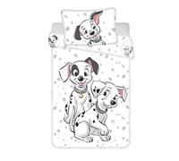 Jerry Fabrics - Juego de cama de 101 dálmatas para cuna o cama pequeña, funda nórdica de 100 x 135 cm + funda de almohada de 40 x 60 cm, reversible