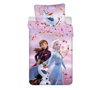 Jerry Fabrics – Juego de ropa de cama infantil Frozen 140x200 cm + funda 70x90 cm, algodón Öko-Tex