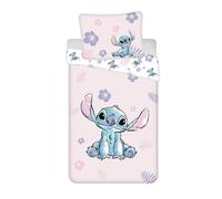 Jerry Fabrics Lilo und Stitch - Juego de ropa de cama reversible y almohada (135/140 x 200 cm), color rosa