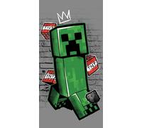 Jerry Fabrics Minecraft Metro Art Creeper - Toalla de baño (70 x 140 cm)