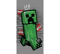 Jerry Fabrics Minecraft Metro Art Creeper - Toalla de baño (70 x 140 cm)