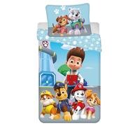 Jerry Fabrics Ropa de cama infantil de Paw Patrol Ryder Chase Marshall Rubble Skye Everest Liberty Dogs Animals Funda nórdica 140 x 200 + almohada 70 x 90 cm, 100% algodón