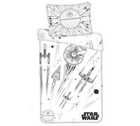 Jerry Fabrics Star Wars - Edredón de Naves espaciales Que Brillan en la Oscuridad, 140 x 200 cm, Funda de Almohada de 70 x 90 cm, con Cremallera, para niños y Adultos