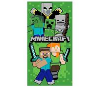 Jerry Fabrics Toalla de manos para niños, toalla de baño, toalla de playa, toalla de ducha para niñas y niños, 100% algodón, 70 x 140 cm (Minecraft)