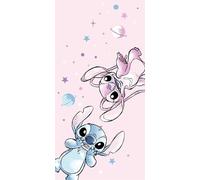 Jerry Fabrics Toalla de playa Disney Stitch para niños - 70 x 140 cm de microfibra de poliéster ligero | Toalla de secado rápido para playa, piscina o baño | Vivo diseño de Lilo & Stitch | Toalla para
