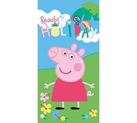 Jerry Fabrics Toalla Peppa Pig Toalla de baño Toalla de Playa Peppa Pig Ready for my Holiday para niños, Adolescentes, 70 x 140 cm, 100% algodón