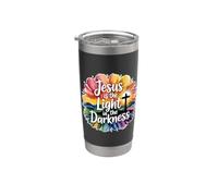 Jesus Is The Light In The Darkness Vaso térmico de acero inoxidable de doble pared