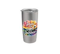 Jesus Is The Light In The Darkness Vaso térmico de acero inoxidable de doble pared